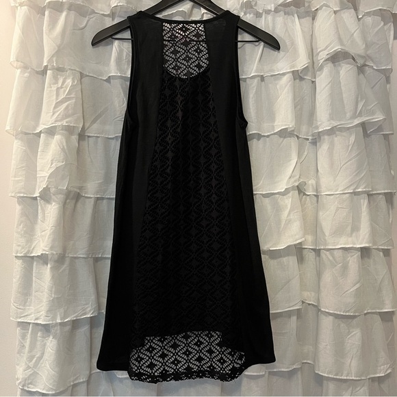 Xhilaration Black Scoop Neck Tank w/ Lace Back - Size Small - Picture 5 of 7